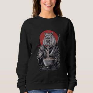 Sweatshirt Samurai Capybara Ramen Guerrier Japon Art esthétiq