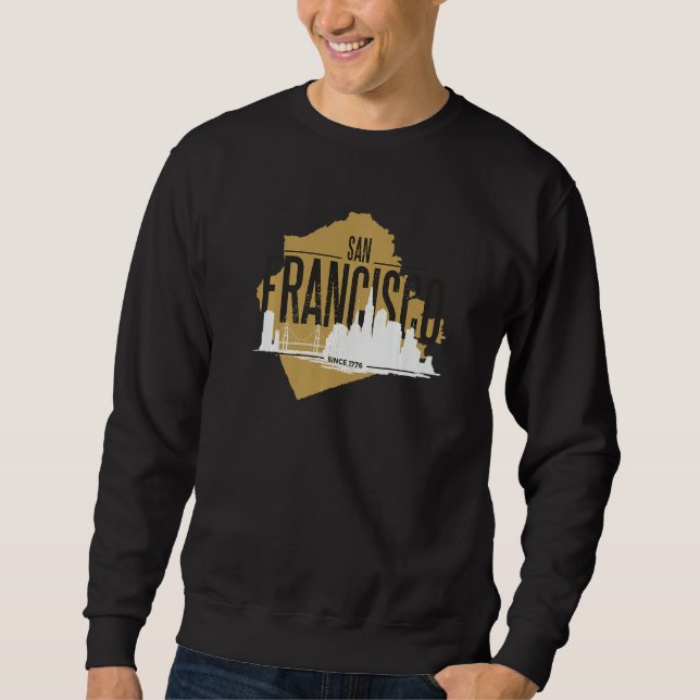 Sweatshirt San Francisco California Skyline Silhouette Outlin (Devant)