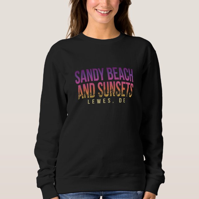 Sweatshirt Sandy Beach Et Sunsets Lewes Summer Delaware Trop (Devant)