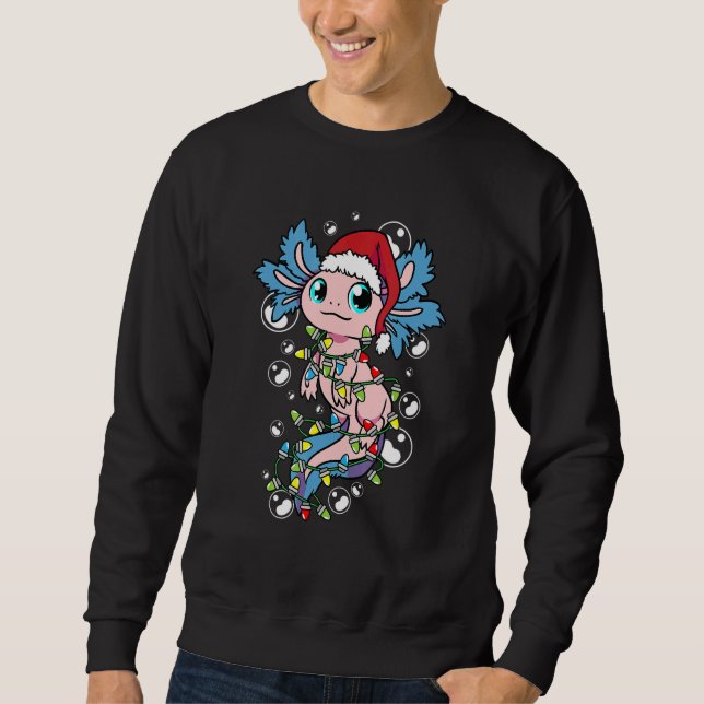 Sweatshirt Santa Axolotl Christmas Tree Lights Xmas Axolotl (Devant)