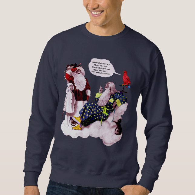 Sweatshirt SANTA CLAUS, PETITE ANGEL & MERLIN, Fête de Noël (Devant)