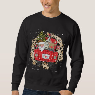 Sweatshirt Santa Claus Reindeer Camion Rouge Leçon de neige d