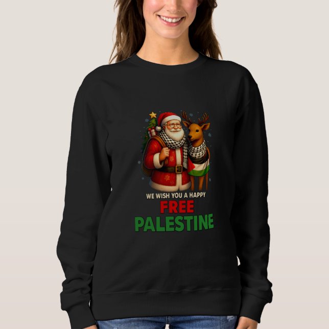 Sweatshirt Santa for Palestine – Christmas Peace (Devant)