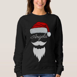 Sweatshirt  Santa Hat Split Monogram Shirt, Personalized Name