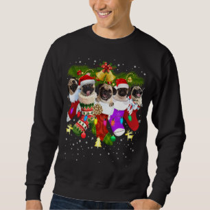 Sweatshirt Santa Pugs dans Christmas Socks Funny Xmas Dog Lov