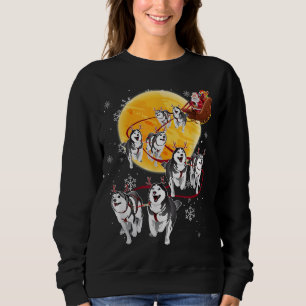 Sweatshirt Santa Ride Sleigh Siberian Husky Christmas Dog Lov