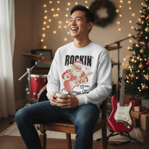 Sweatshirt Santa Rock Musique Arbre de Noël