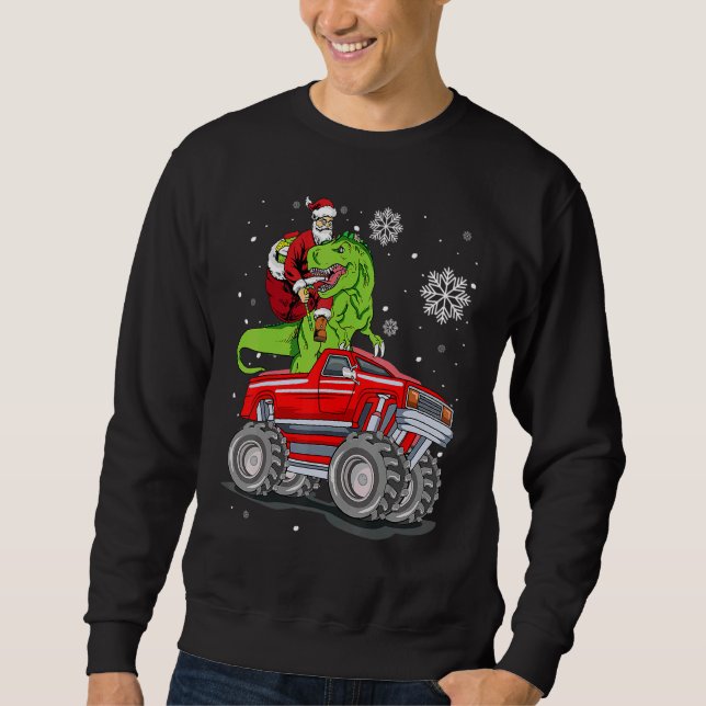 Sweatshirt Santa Truck TRex (Devant)