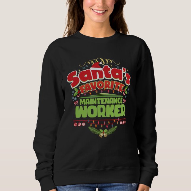 Sweatshirt Santa Xmas Christmas For Maintenance worker (Devant)