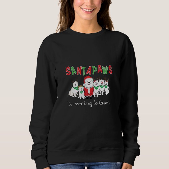 Sweatshirt Santapaws is coming to town (Devant)
