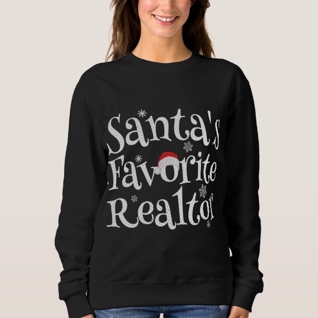 Sweatshirt Santas Favorite Ho Père Noël favori Ho Fille Amusa (Devant)
