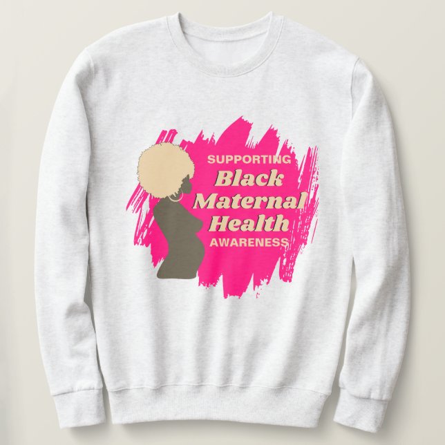 Sweatshirt SANTÉ MATERNELLE NOIRE Favoriser la sensibilisatio (Design devant)