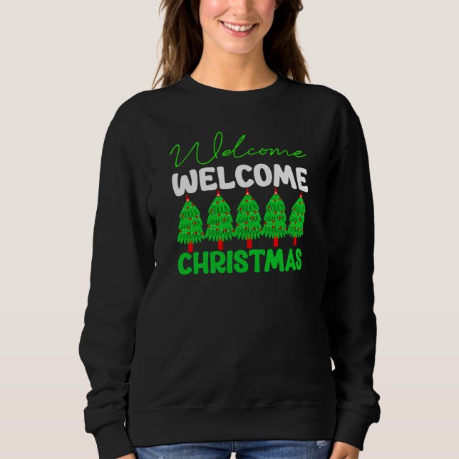 Sweatshirt Sapin de Noël Bienvenue Création de Fêtes-85600 (Devant)