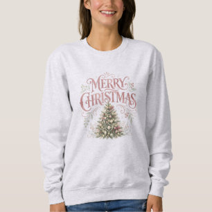 Sweatshirt Sapin de Noël traditionnel rose   Pinkmas