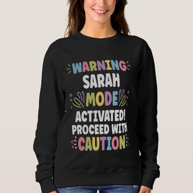 Sweatshirt SARAH Nom personnalisé Funny mignon Personnalisé S (Devant)