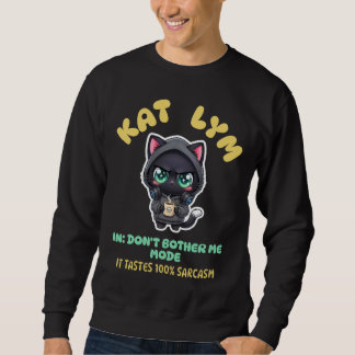 Sweatshirt Sarcastic Gamer Cat in Hoodie holding Coffee