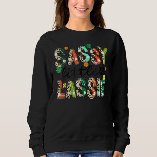 Sweatshirt Sassy Little Lassie St. Patrick's Day Cute Shamroc