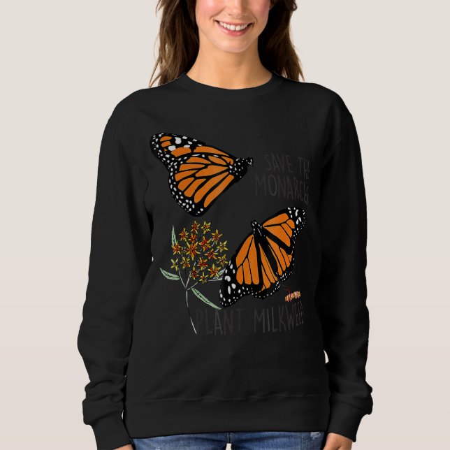 Sweatshirt Sauvez ces monarques Plante Somes Milkweed Butterf (Devant)
