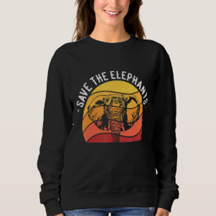 Sweatshirt Sauvez les éléphants Faune Safari Zoo Animal Zook