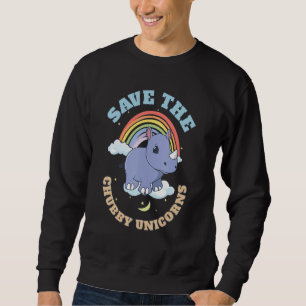 Sweatshirt Sauvez Les Rhinocéros Mignons Des Licornes Grassou