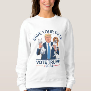 Sweatshirt Sauvez Vos Animaux Votez Trump Élection US Citatio
