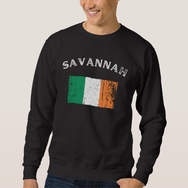 Sweatshirt SAVANNAH GEORGIA Irish American Flag Badge (Devant)