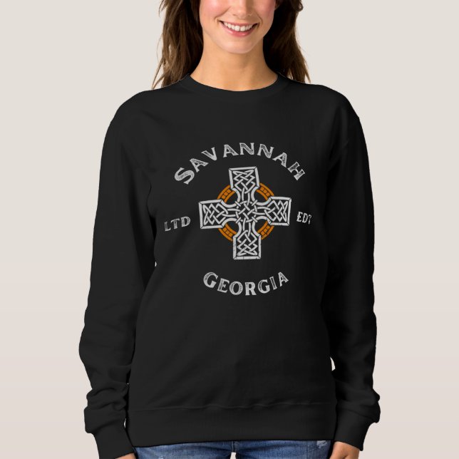 Sweatshirt SAVANNAH GEORGIA Irish Cross Badge (Devant)