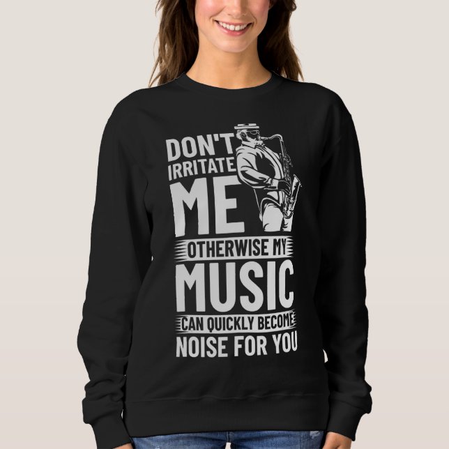 Sweatshirt Saxophone Musicien de musique Jazz (Devant)