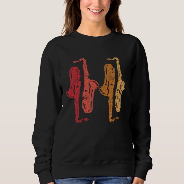 Sweatshirt Saxophone Saxaphone Player Music Jazz Tenor (Devant)