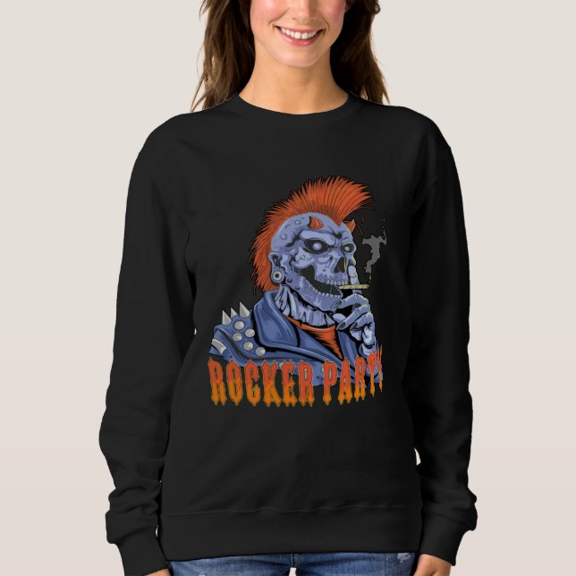 Sweatshirt Scary Rocker party Skull horns horror (Devant)