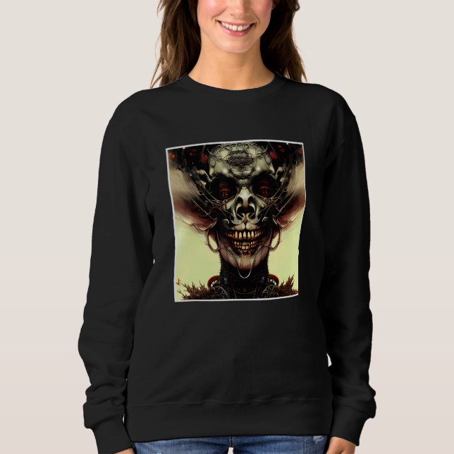 Sweatshirt Scary Skull Horror Nightmare Creepy Face Unique Di (Devant)