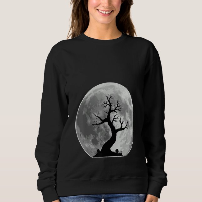 Sweatshirt Scary tree in the Moon Halloween Costumes (Devant)