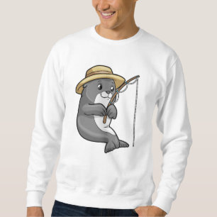 Sweatshirt Sceau à la pêche avec bâtonnet de pêche et Casquet