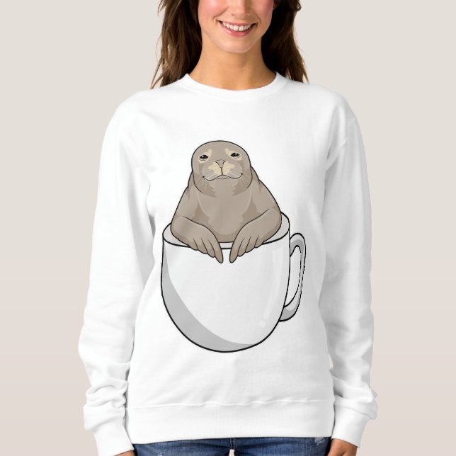 Sweatshirt Sceau avec tasse de café (Devant)