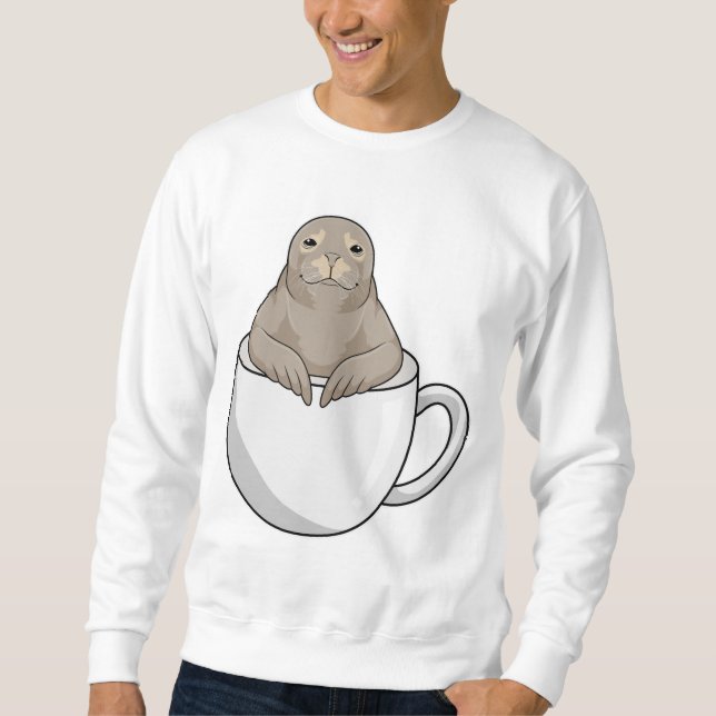 Sweatshirt Sceau avec tasse de café (Devant)
