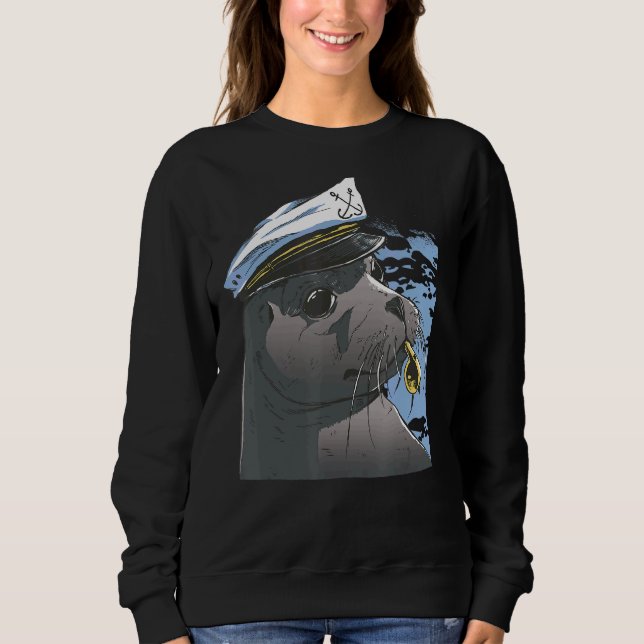 Sweatshirt Sceau capitaine de voile (Devant)
