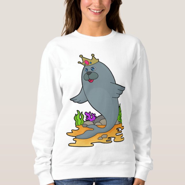 Sweatshirt Sceau roi avec couronne (Devant)