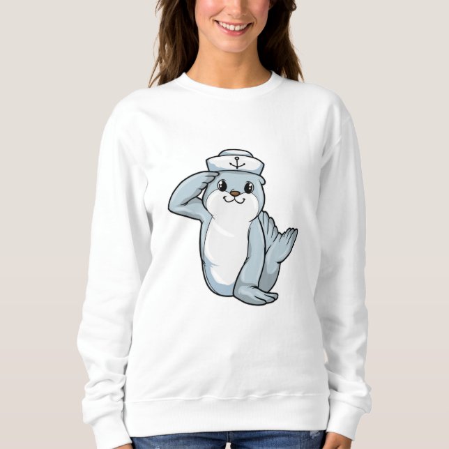 Sweatshirt Sceller comme marin avec casquette marin (Devant)