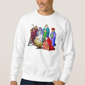 Sweatshirt Scène colorée de nativité de Noël