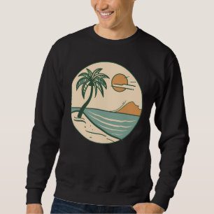 Sweatshirt Scène de plage tropicale minimaliste T-shirt graph