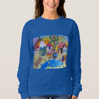 Sweatshirt Scène pastorale d'étang de village