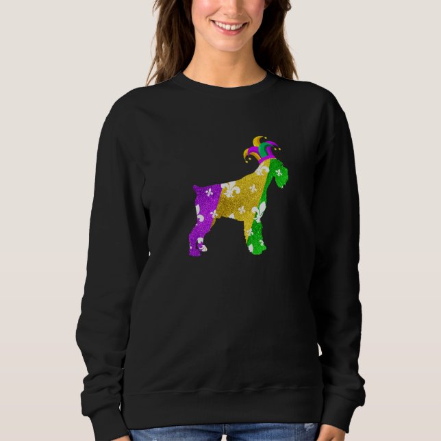 Sweatshirt Schnauzer Dog Mardi Gras Carnivals Funny Puppy Lov (Devant)