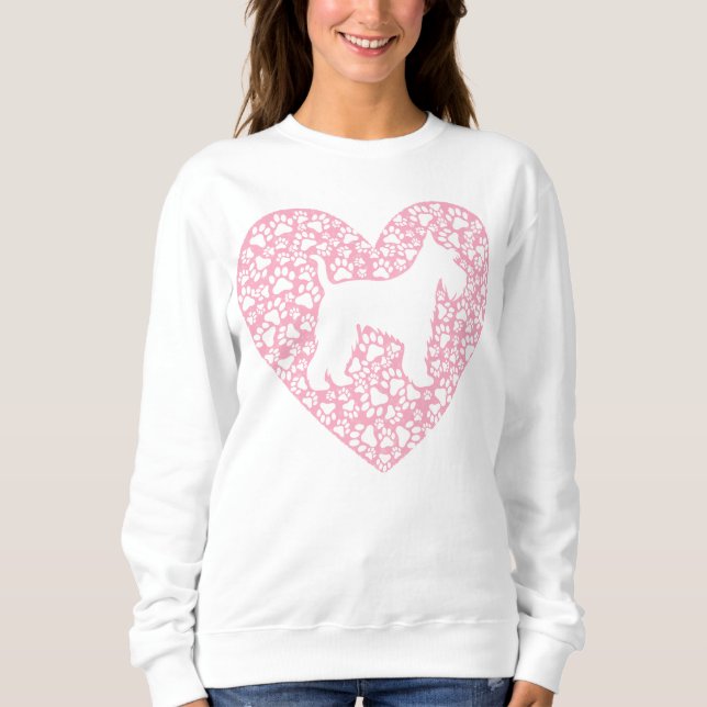 Sweatshirt Schnauzer Silhouette Heart Paws Adorable (Devant)