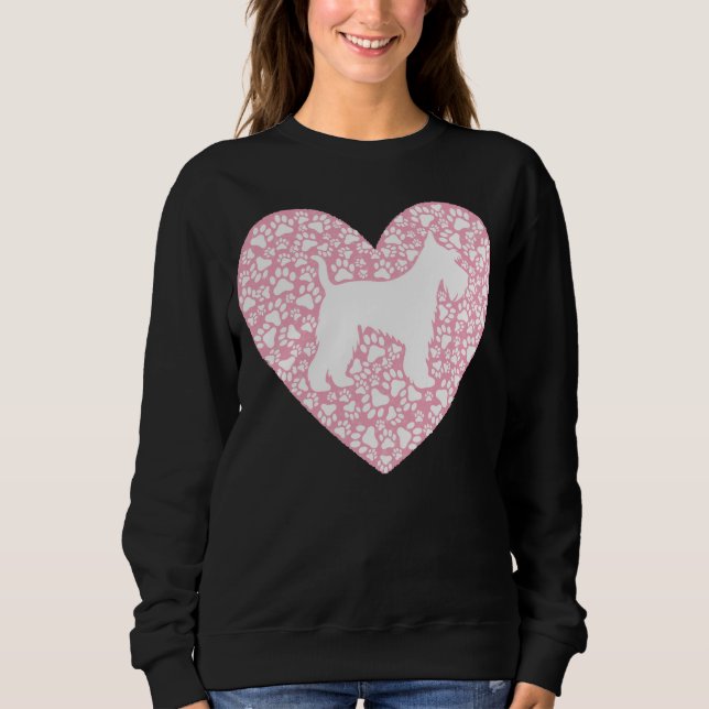 Sweatshirt Schnauzer Silhouette Heart Paws Adorable (Devant)