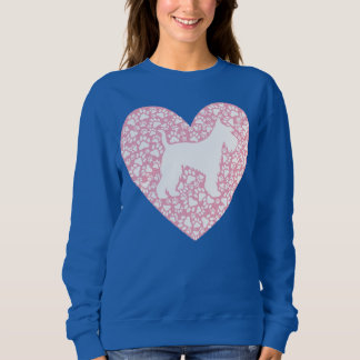 Sweatshirt Schnauzer Silhouette Heart Paws Adorable