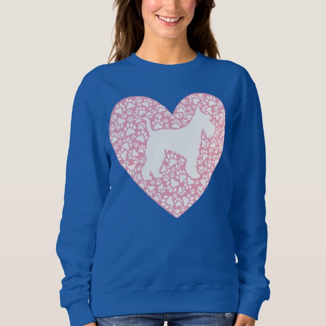 Sweatshirt Schnauzer Silhouette Heart Paws Adorable (Devant)
