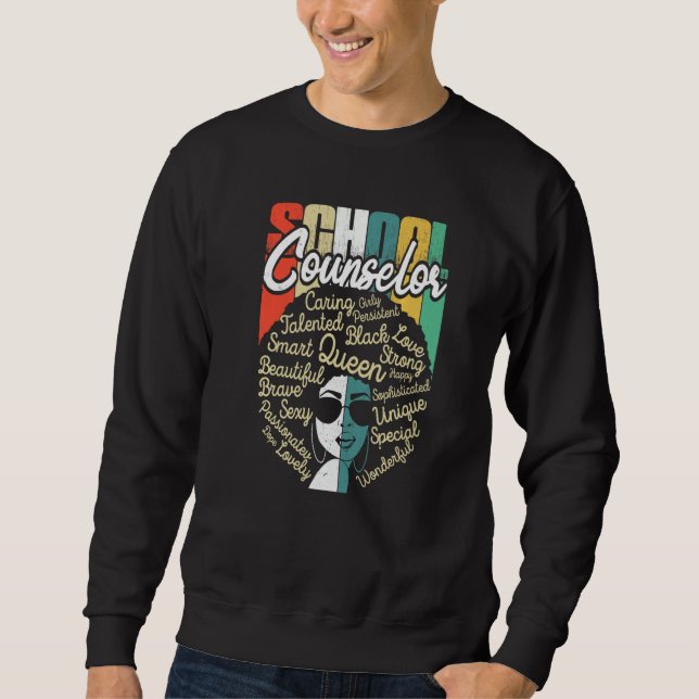Sweatshirt School Counselor Black History Month Afro Melanin  (Devant)