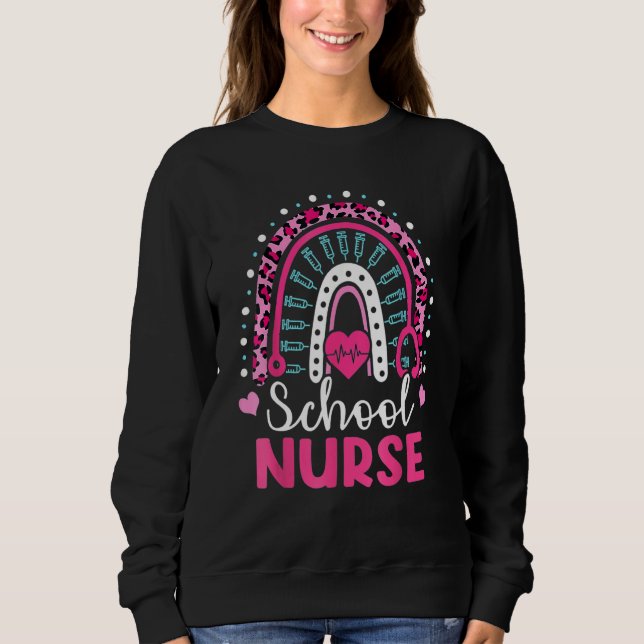 Sweatshirt School Nurse Rainbow Happy 100th Day Nursing 100 D (Devant)