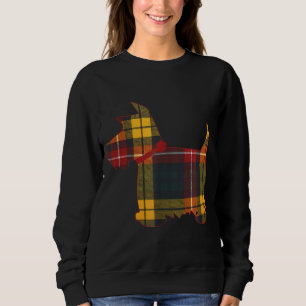 Sweatshirt Scottie Chien Scottish Terrier Buchanan Tartan Pla