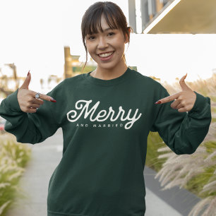 Sweatshirt Script personnalisé Merry and Married